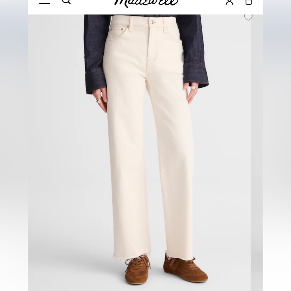 Madewell  90’s straight crop size 28 Cream Denim Pants